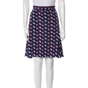 Kate Spade Holland Polka Dot Silk Skirt Red White & Blue A-Line Skirt Size 4